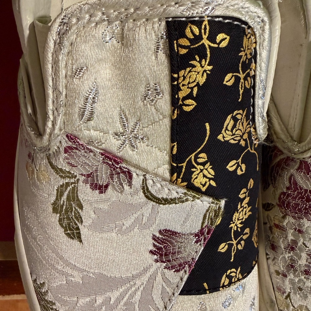 Floral Brocade Slip-On Shoes
